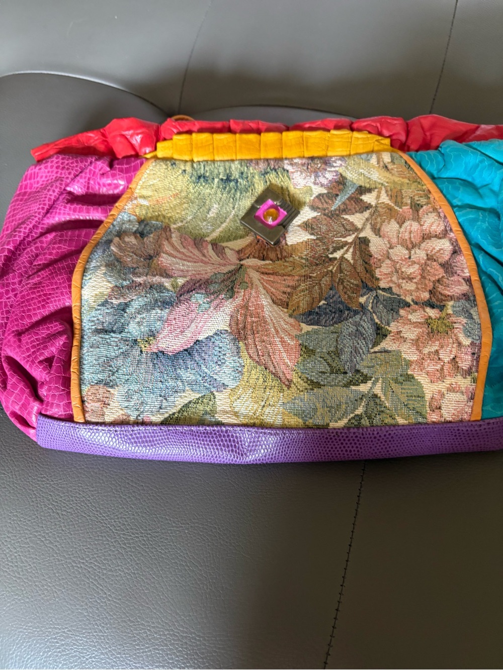 Multicolor Floral Patchwork Women’s Clutch Bag